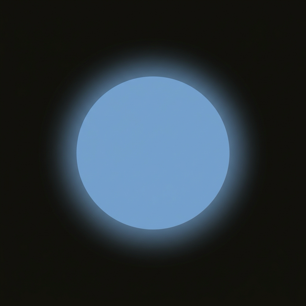 Ninety. app icon — dark appearance, cool blue circle on near-black