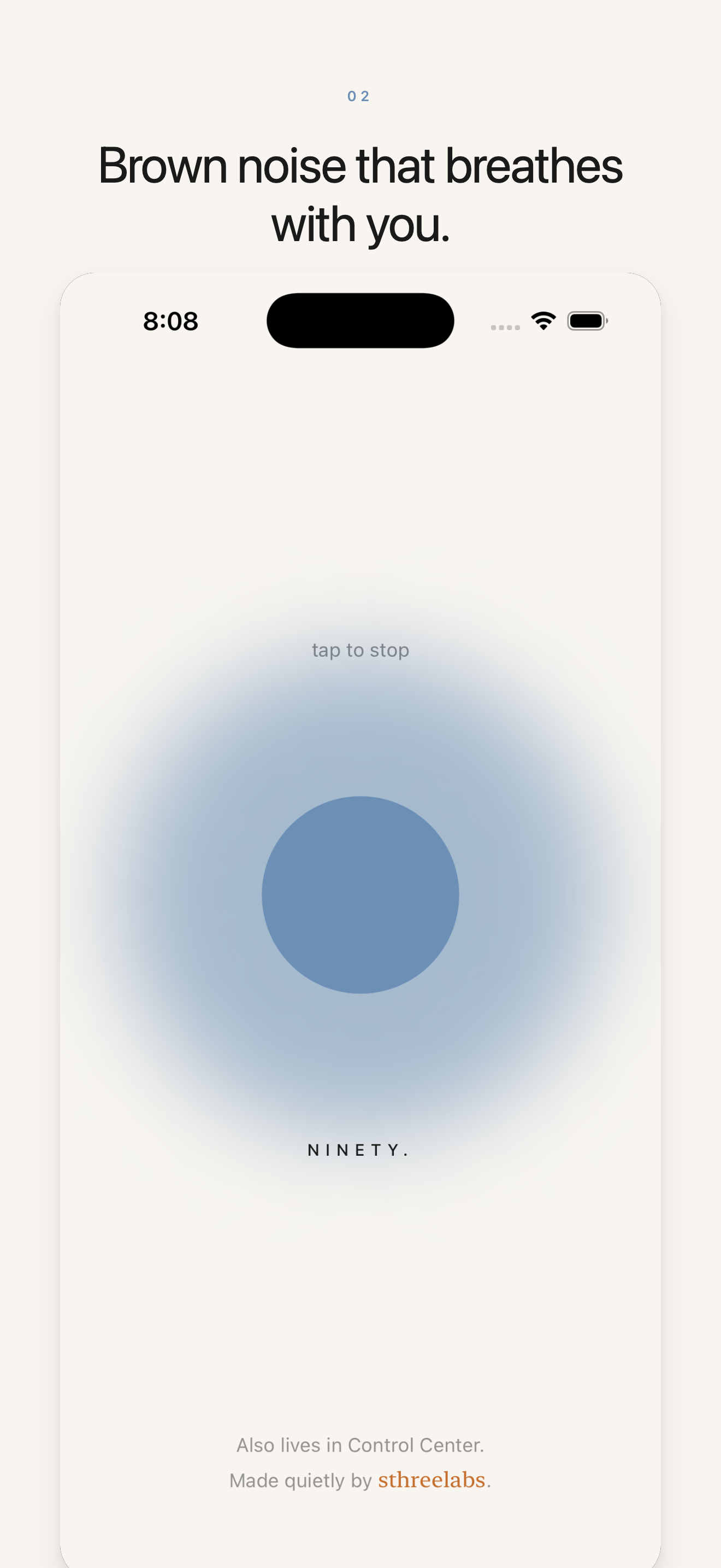 Ninety. screenshot — playing state, breathing halo expanded