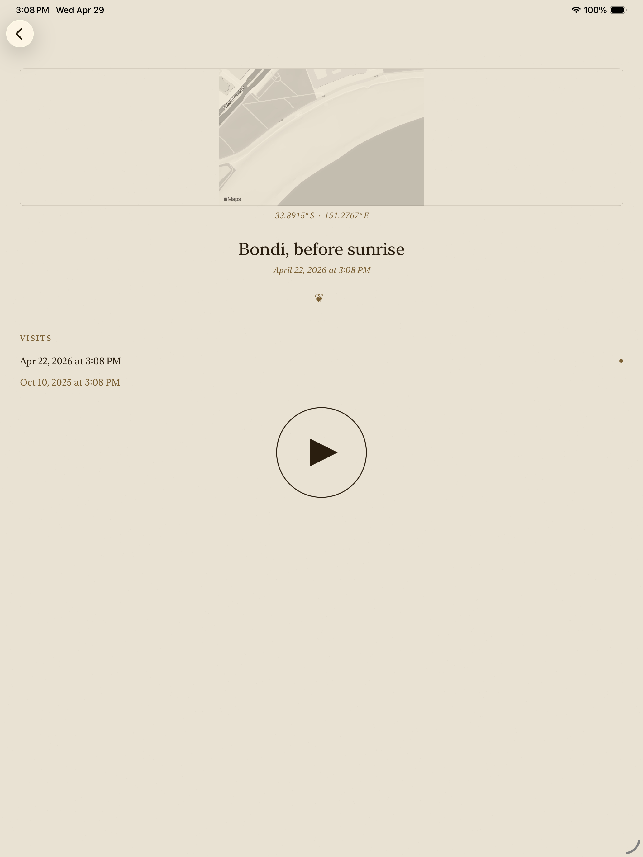 iPad detail view