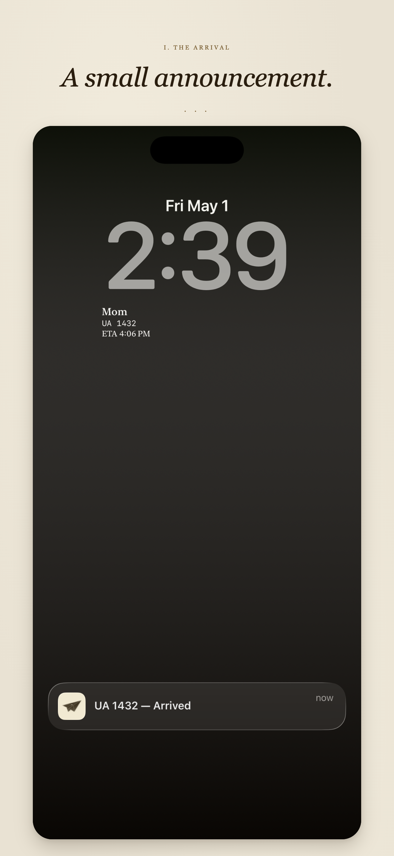 Lock Screen with Until Arrival rectangular widget